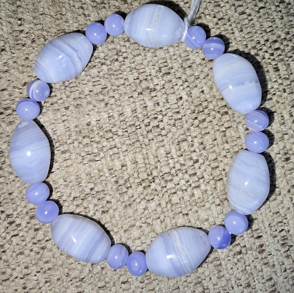 Blue Lace Agate And 6mm Blue Lace Agate Bracelet - Picture 5 of 8